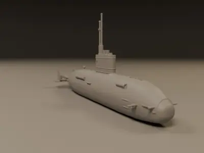 submarine 3D print model 2