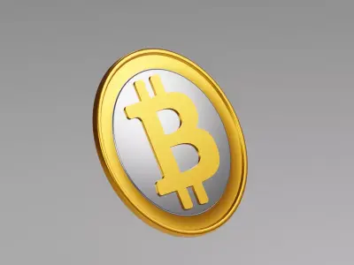 Bitcoin coin Low-poly 3D model