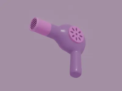 Toon Hair Dryer 3D model