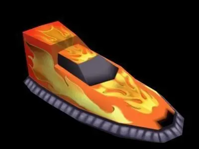 HoverCraft2 boat with flames 3D model