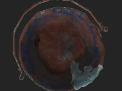 Old tin bucket Low-poly 3D model