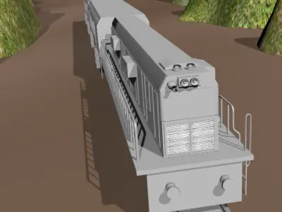 Train 3D model engine 3D model