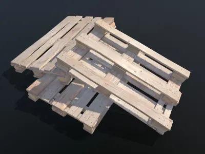 Pallet PBR wooden Low-poly 3D model
