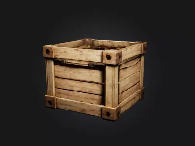 Realistic Wooden Crate Model Low-poly 3D model
