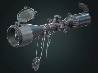 Sniper Scope - Game Ready Low-poly 3D model