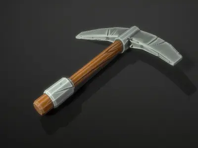 Stylized Pickaxe Low-poly 3D model buy