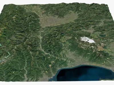 Mount Fuji Area Real Color 3D model