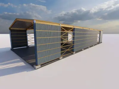 Warehouse-Warehouse Building 3D model buy