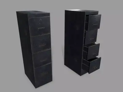 Cabinet metal with drawers Low-poly 3D model purchase