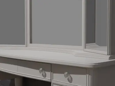 Antique white dresser 3D model