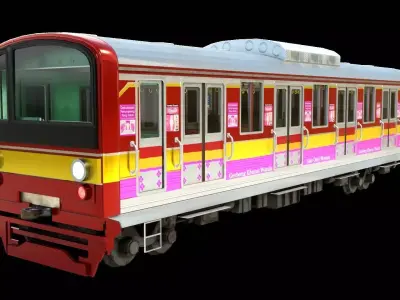 Train computerline indonesia Low-poly 3D model