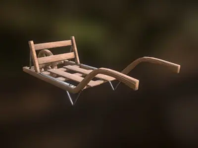 Old Wheelbarrow Dark Low-Poly PBR VR AR Low-poly 3D model