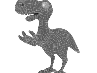 Toy dinosaur green Low-poly 3D model