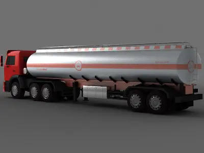 truck tank tanker fuel semi freight transportation trucking 3D model