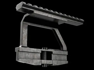 AK Scope Rail Side Mount Kalashnikov Assault Rifle Game Ready Low-poly 3D model