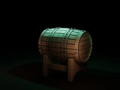 Free Barrel Free low-poly 3D model