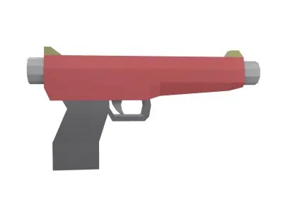 Low Poly Gun v1 003 Low-poly 3D model