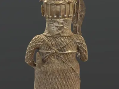 Oba of Benin Statue Low-poly 3D model