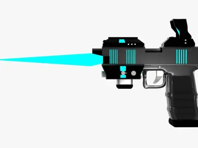 Sci-Fi Styled Pistol Low-poly 3D model