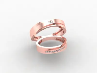 Wedding ring set Free 3D print model