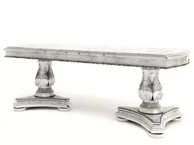 Antique Grey Wood Table 3D model