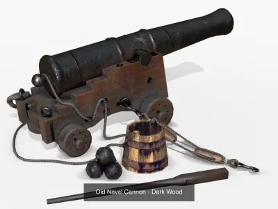 Old Naval Cannons Collection 3D Model Pack