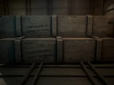 Military wood box Free low-poly 3D model