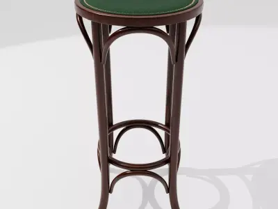 Classic Bentwood Bar Stool Low-poly 3D model