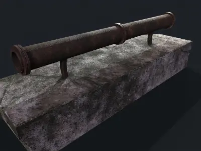 Binocular lowpoly Game  model  Low-poly 3D model