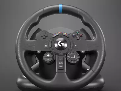 Logitech G920 Realistic Gaming Steering Wheel 3D Model  Low-poly 3D model