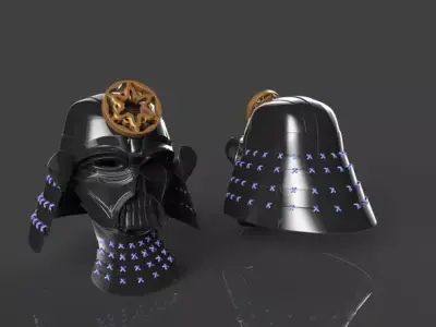 DARTH VADER SAMURAI HELMET 3D model