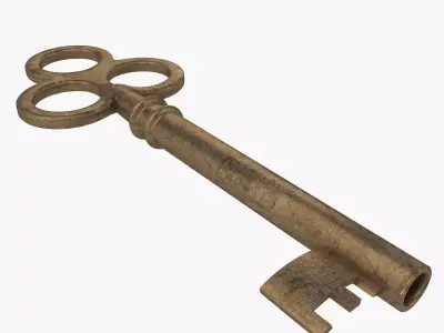 Vintage Key Low-poly 3D model