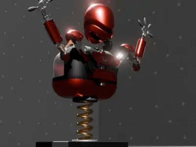 Dieselpunk Guide Robot 3D model