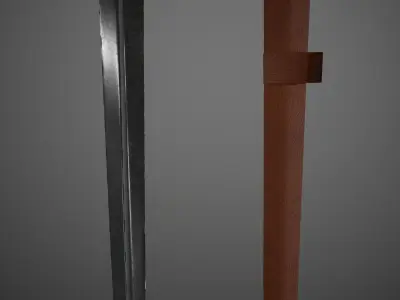 low poly sword two swords Free low-poly 3D model