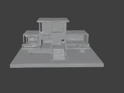 BROKEN  HOUSE  Free low-poly 3D model