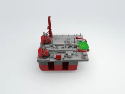 Balder Offshore Oil drilling  Rig Low-poly 3D model