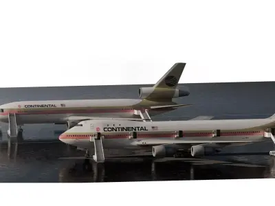 Boeing 747-100 and DC-10-10 3D model