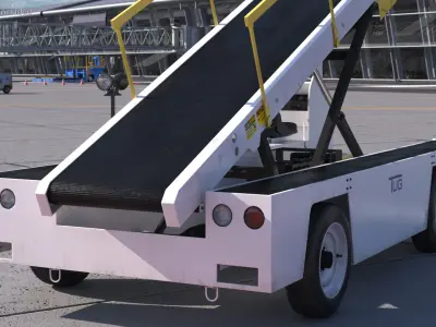 Airport Conveyor Belt Loader TUG 660 3D model purchase