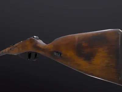 Mosin WW2 USSR rifle PBR Low-poly 3D model