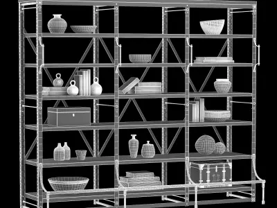 FRENCH LIBRARY WIDE RACK II 3D model