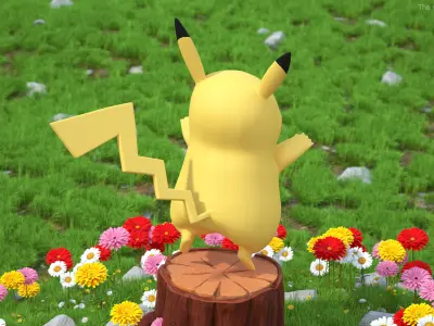 Pikachu Happy Pose 3D model