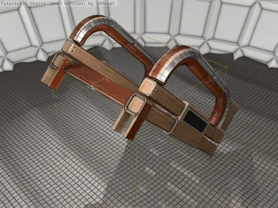 Wood Stairs Construction Element 2  Low-poly 3D model