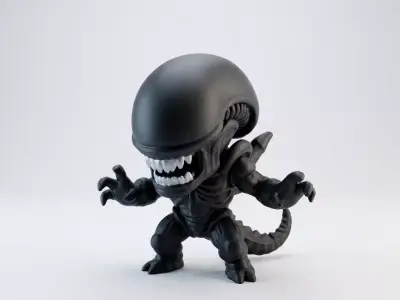 Alien Xenomorph Chibi Sci-Fi 3D Printable Model STL  3MF 3D print model