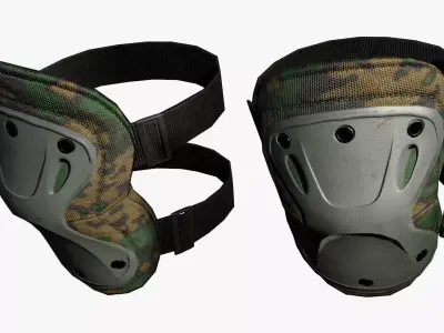 Tactical Knee Pads Low-poly 3D model