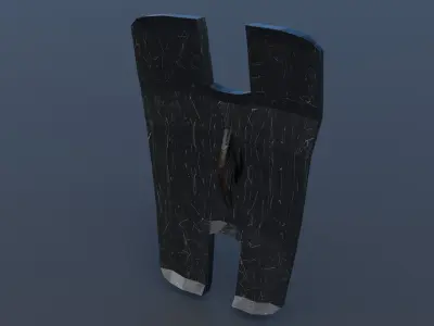 Battle shield Low-poly 3D model