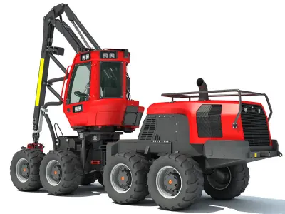 Forestry Wheeled Harvester 3D model