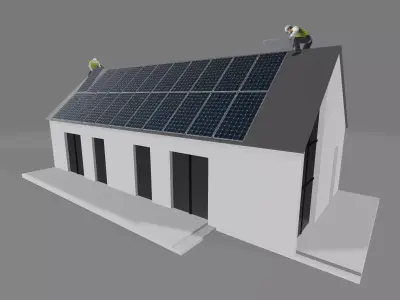 panel solar installation 3D model