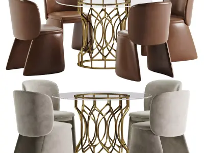 evie leather dining chair  3D model