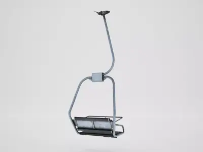 Ski lift chair small Low-poly 3D model