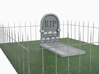 Grave Low-poly 3D model